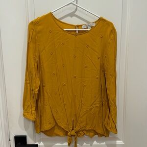 Mustard Yellow 3/4 Sleeve Blouse